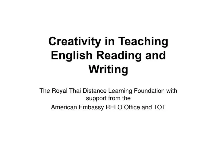 creativity in teaching english reading and writing
