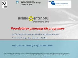 posodobitev gimnazijskih programov