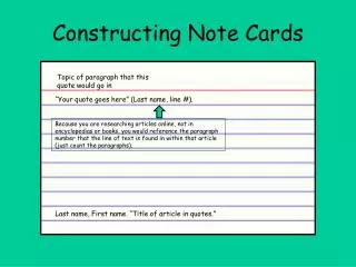 Constructing Note Cards