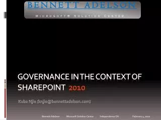 Governance in the Context of SharePoint 2010