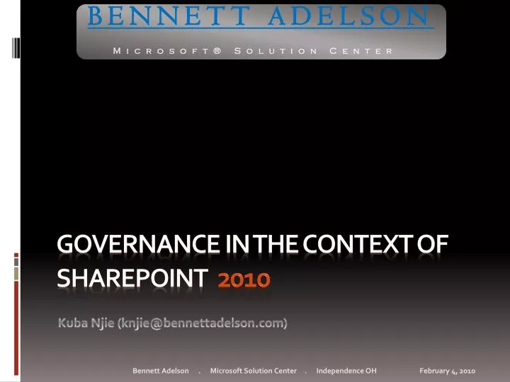 governance in the context of sharepoint 2010