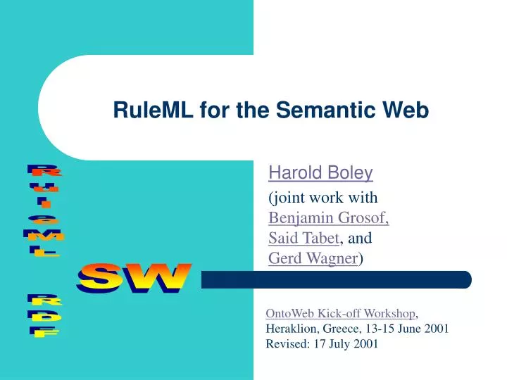 ruleml for the semantic web