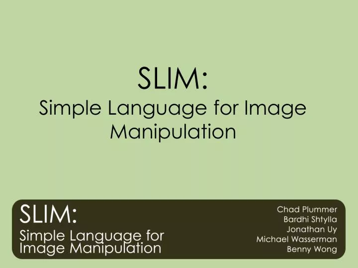 slim simple language for image manipulation