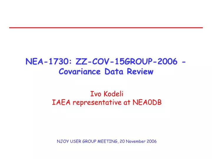 nea 1730 zz cov 15group 2006 covariance data review