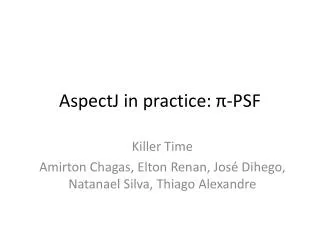 aspectj in practice psf