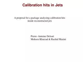 Calibration hits in Jets