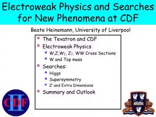Electroweak Physics and Searches for New Phenomena at CDF