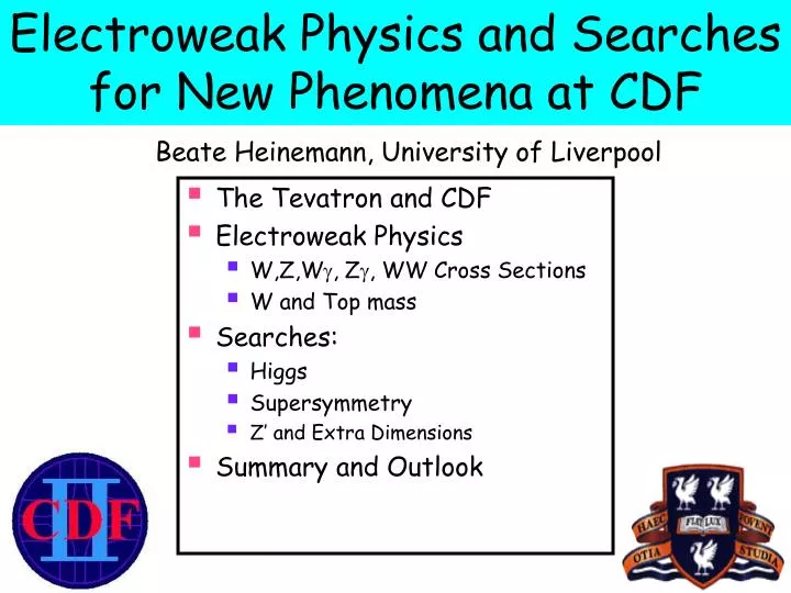 electroweak physics and searches for new phenomena at cdf