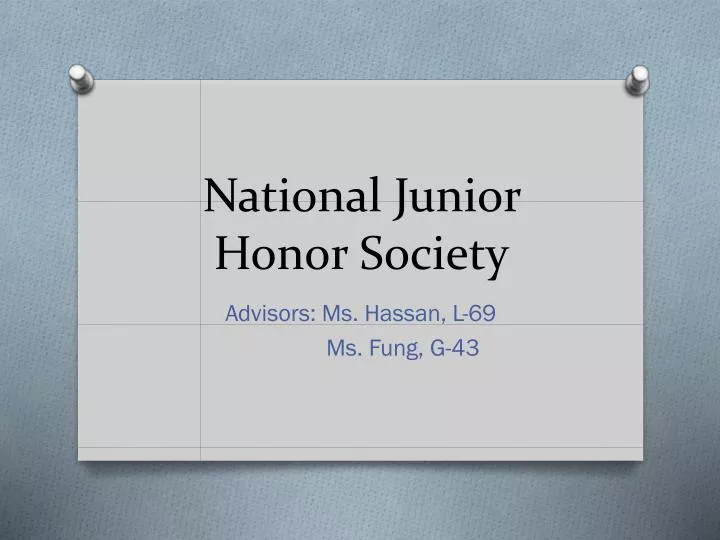 national junior honor society