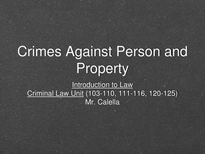 crimes against person and property