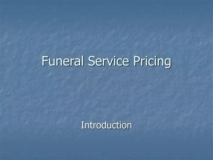 funeral service pricing