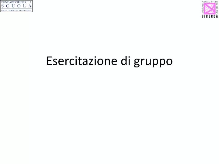 esercitazione di gruppo