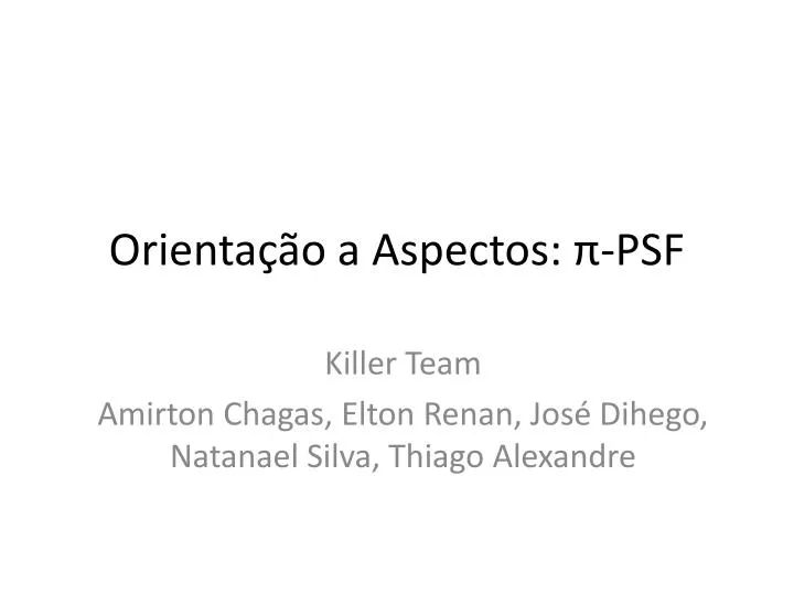 orienta o a aspectos psf