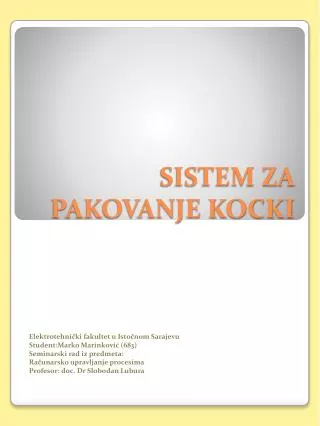 sistem za pakovanje kocki