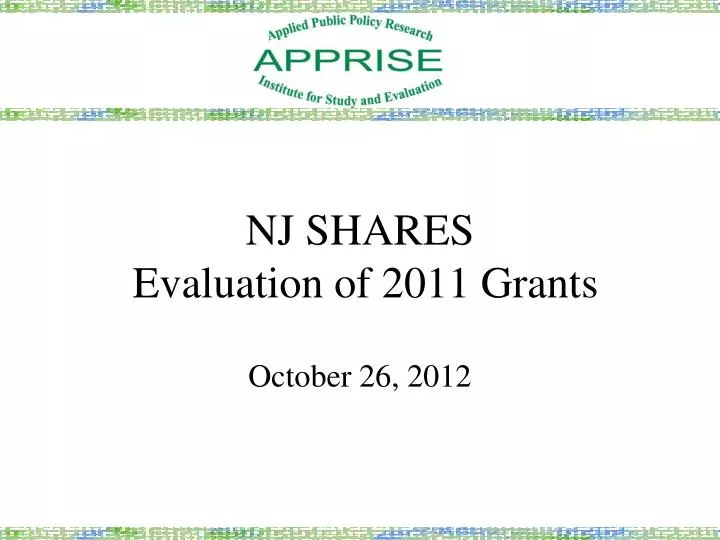 nj shares evaluation of 2011 grants