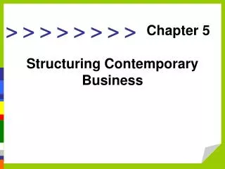 Structuring Contemporary Business