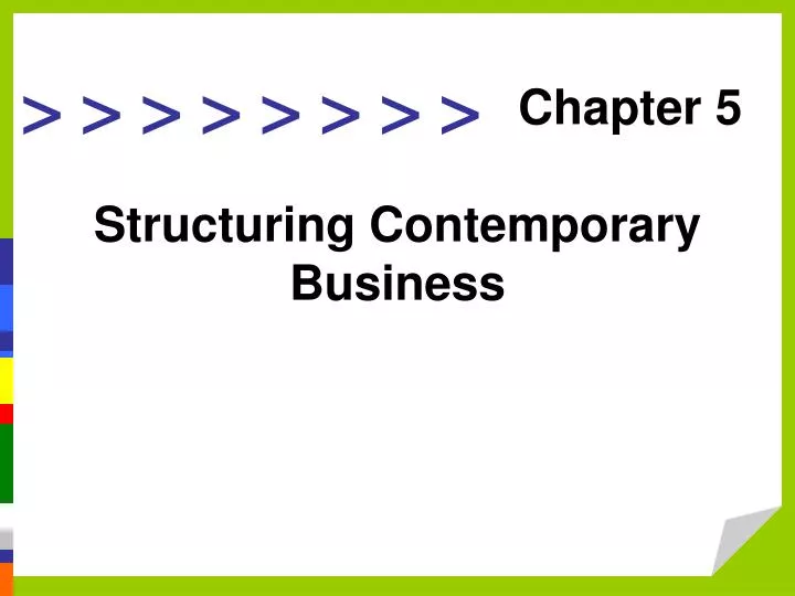 structuring contemporary business