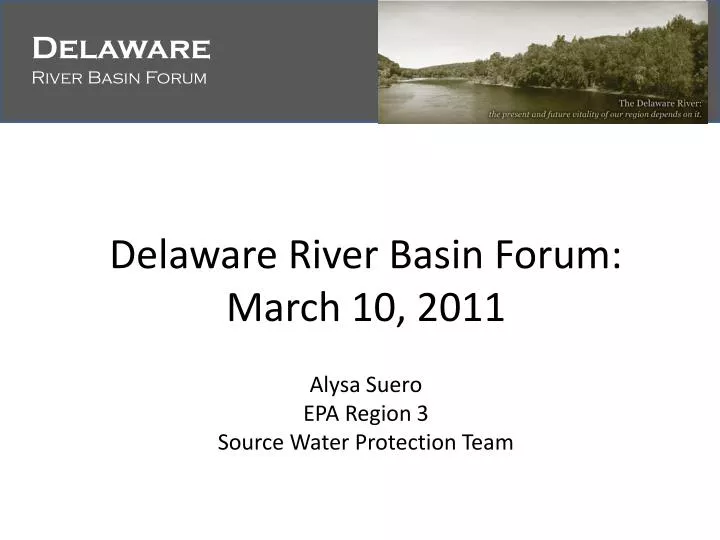 delaware river basin forum march 10 2011