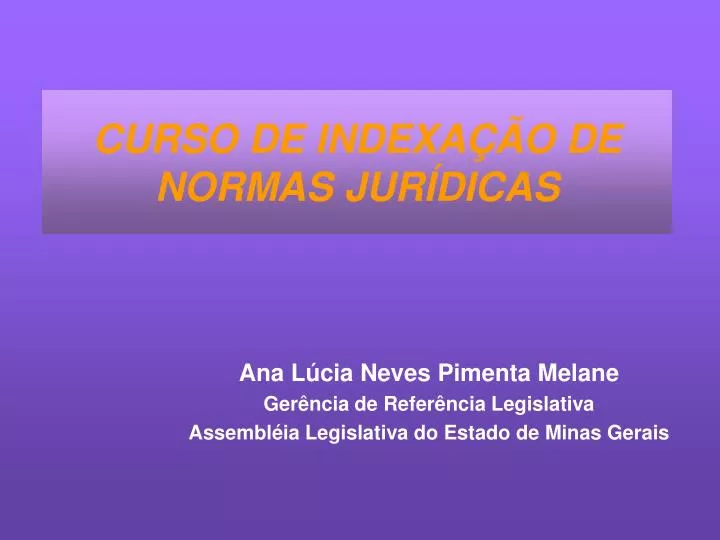 curso de indexa o de normas jur dicas