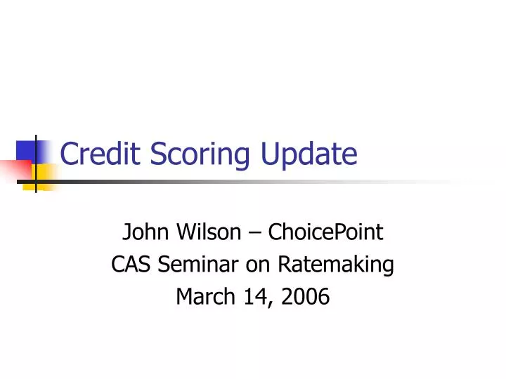 credit scoring update