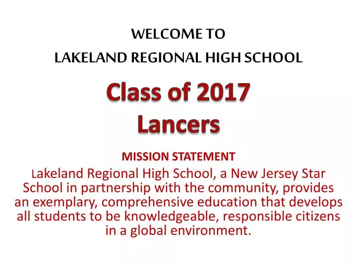 welcome to lakeland regional high school