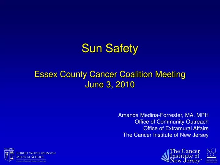 sun safety essex county cancer coalition meeting june 3 2010