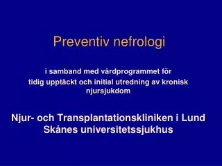 preventiv nefrologi