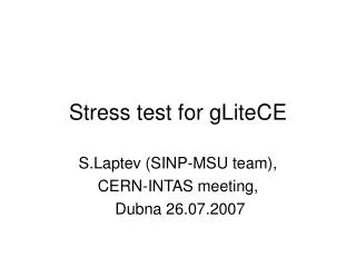 Stress test for gLiteCE