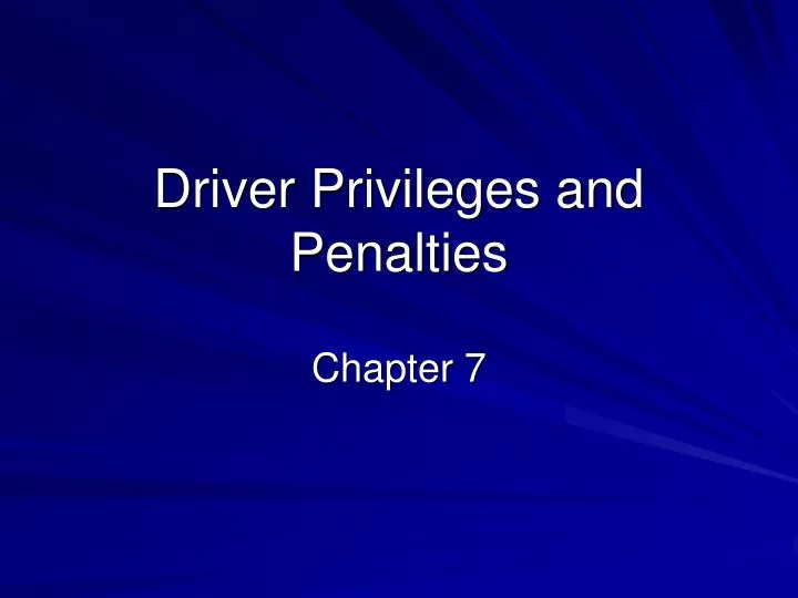 driver privileges and penalties