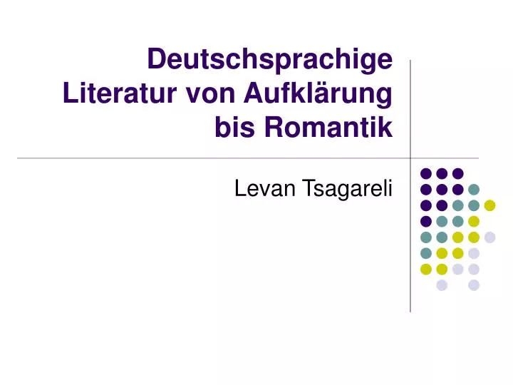 deutschsprachige literatur von aufkl rung bis romantik