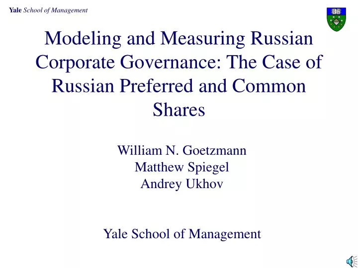 modeling and measuring russian corporate governance the case of russian preferred and common shares
