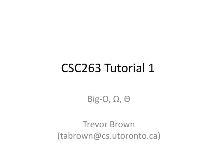 csc263 tutorial 1