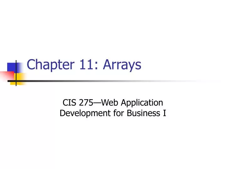 chapter 11 arrays