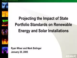 Projecting the Impact of State Portfolio Standards on Renewable Energy and Solar Installations