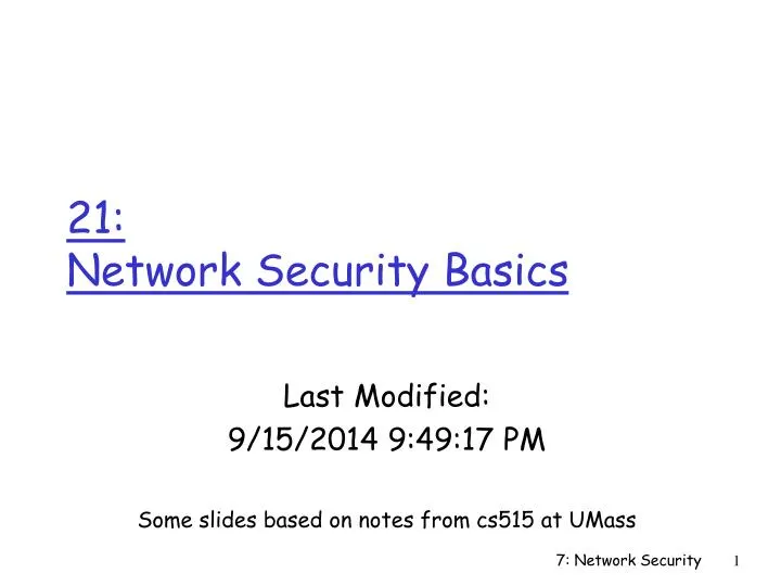 21 network security basics
