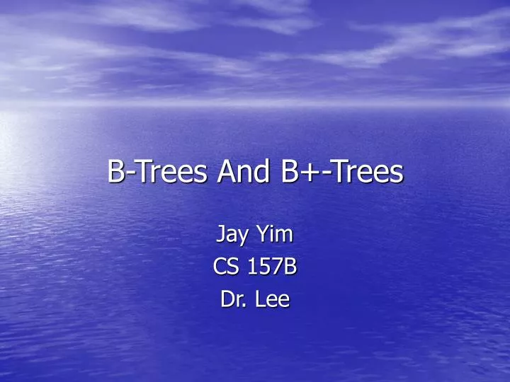 b trees and b trees