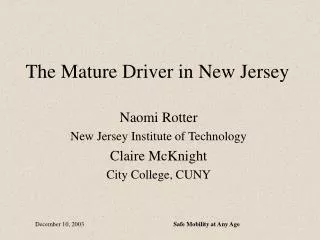 The Mature Driver in New Jersey