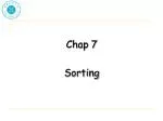 Chap 7 Sorting - slide 1
