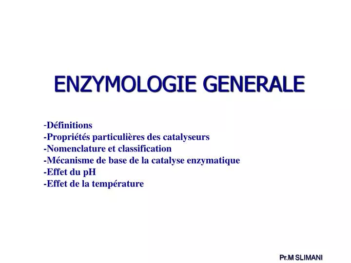 enzymologie generale