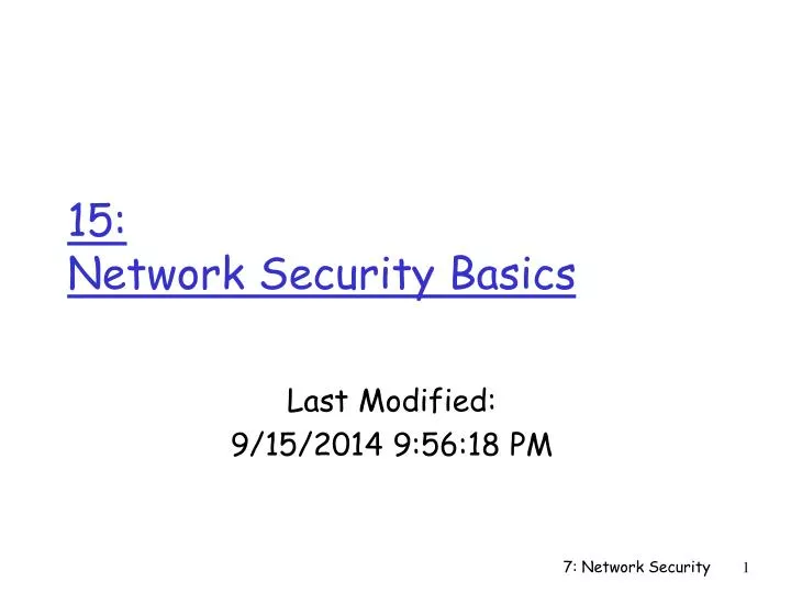 15 network security basics