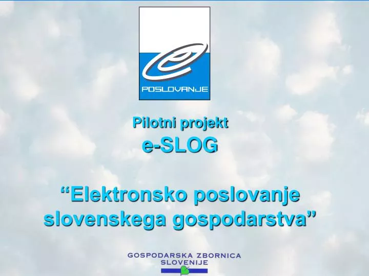 pilotni projekt e slog elektronsko poslovanje slovenskega gospodarstva
