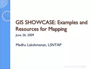 GIS SHOWCASE: Examples and Resources for Mapping