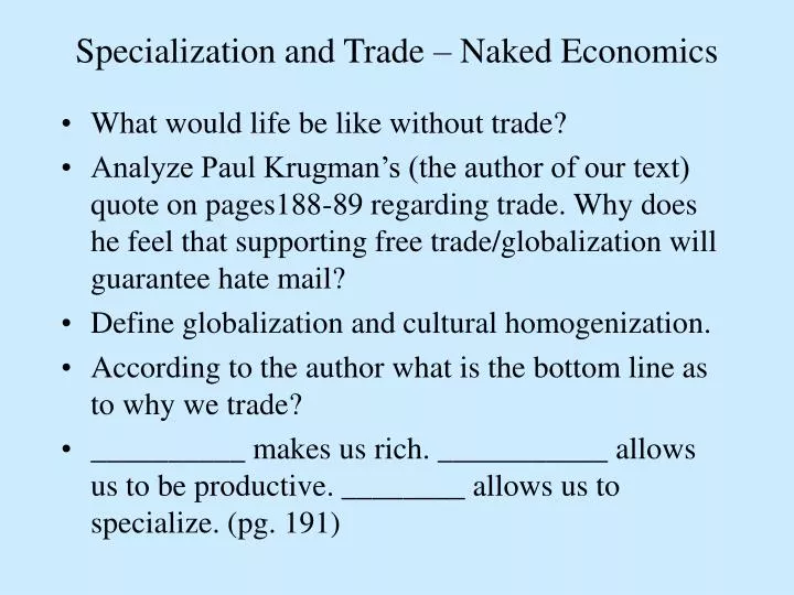 specialization and trade naked economics