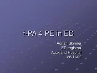 t-PA 4 PE in ED