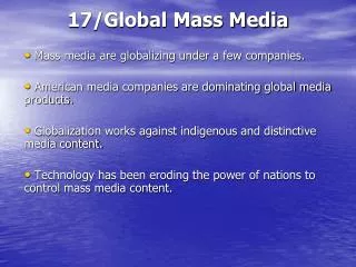 17/Global Mass Media