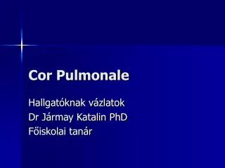 cor pulmonale