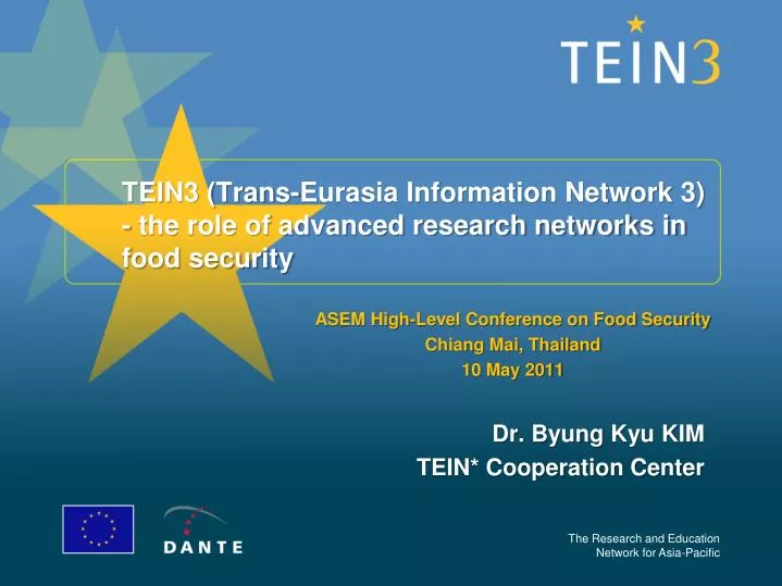 tein3 trans eurasia information network 3 the role of advanced research networks in food security