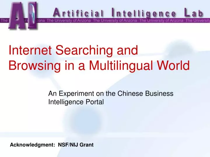 internet searching and browsing in a multilingual world