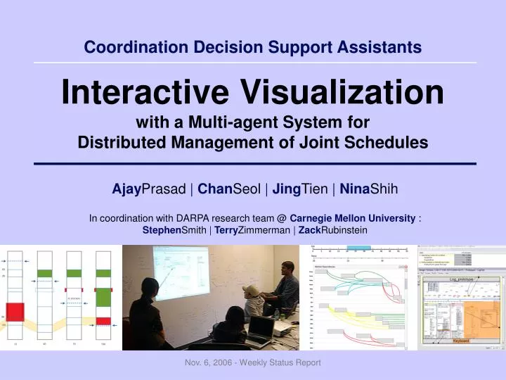 interactive visualization with a multi agent system for distributed management of joint schedules