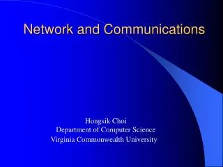 Network and Communications